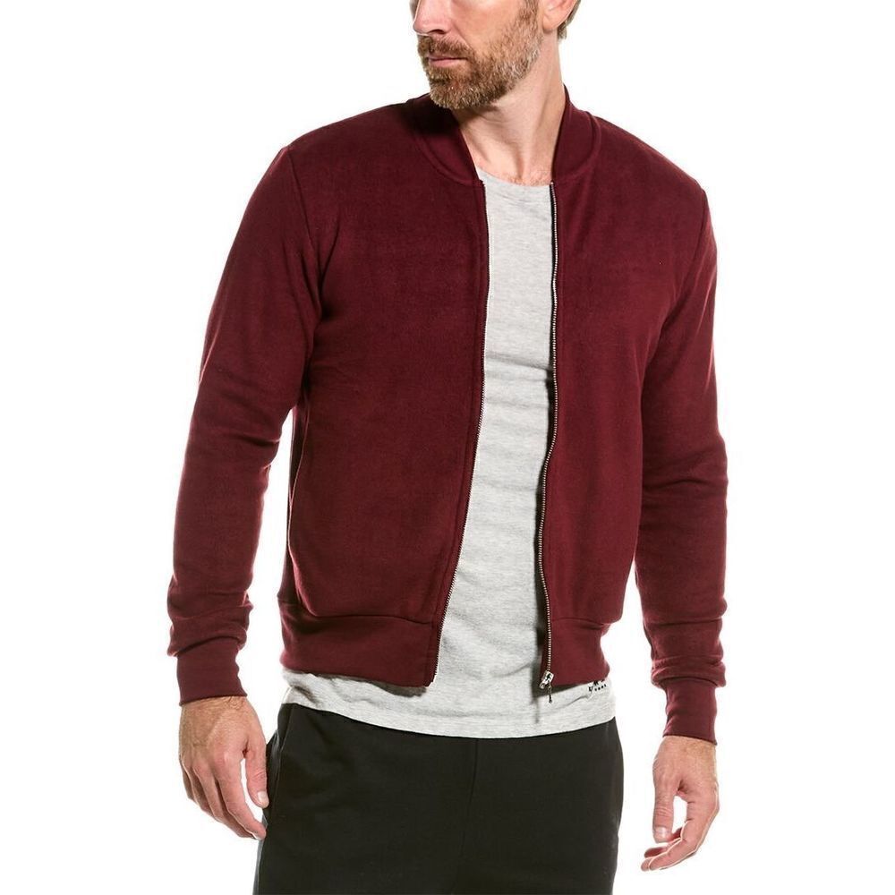 M.SINGER men’s Reversible Teddy Jacket in wine color cotton blend size XXL NWOT